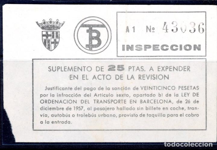 Sammeln von Fahrkarten: (F23/12) Multa por falta de billete - INSPECCION // 1957 // S2.7