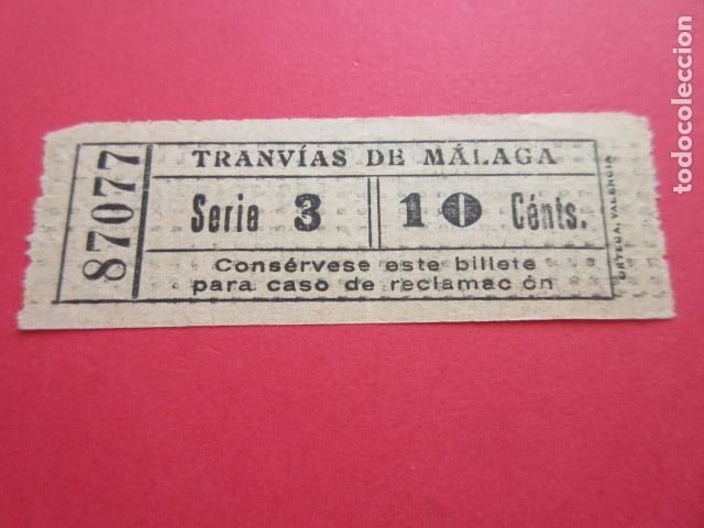 Sammeln von Fahrkarten: Ref: MAL_01 - TRANVIAS DE MALAGA - VER TRAYECTOS - - VER PUBLICIDAD TRASERA