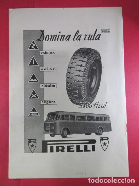 Sammeln von Fahrkarten: PUBLICIDAD 1953 - COLECCION TRANSPORTE - PIRELLI SELLO AZUL AUTOBUS RUEDA NEUMATICO
