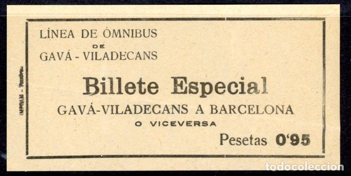 Sammeln von Fahrkarten: BILLETE ESPECIAL DE GAVA- VILADECANS A BCN / S42