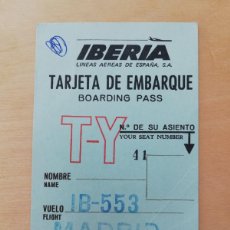 Coleccionismo Billetes de transporte: TARJETA DE EMBARQUE IBERIA. MADRID. AVIÓN