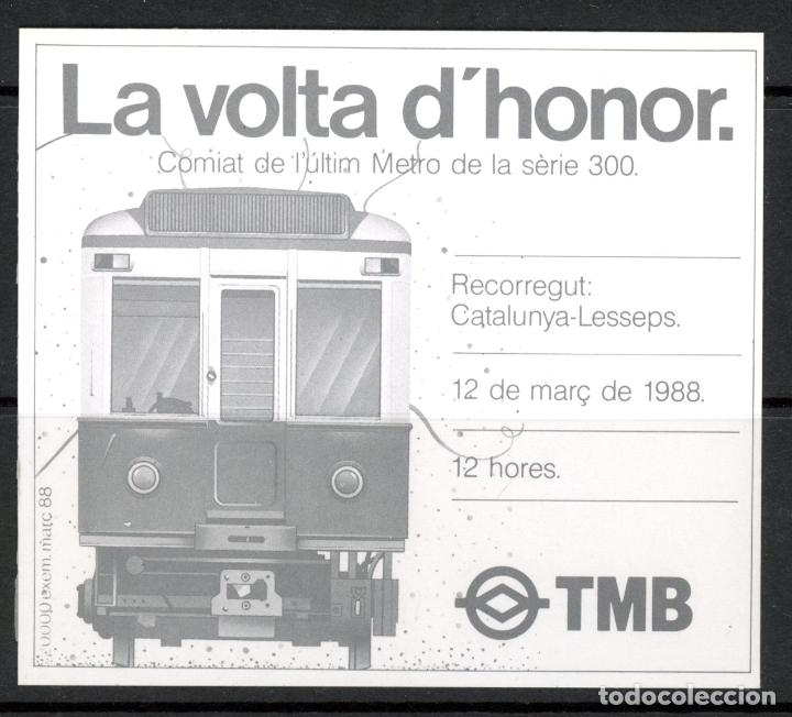 Coleccionismo Billetes de transporte: (F36/4 ) BILLETE DE METRO (DE BARCELONA LA VOLTA D`HONOR) //S2.23