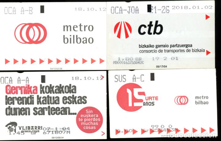 Sammeln von Fahrkarten: 4 BILLETES METRO BILBAO (LOTE4) / C4B5