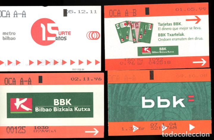 Sammeln von Fahrkarten: 4 BILLETES METRO BILBAO (LOTE6) / C4B5