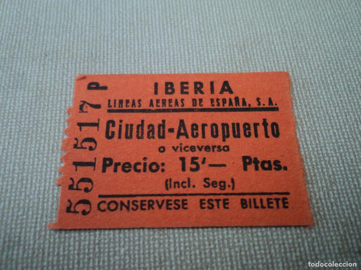 Sammeln von Fahrkarten: BILLETE LINEAS AEREAS AUTOBUS IBERIA CIUDAD AEROPUERTO 15 PESETAS, puede variar la numeracion