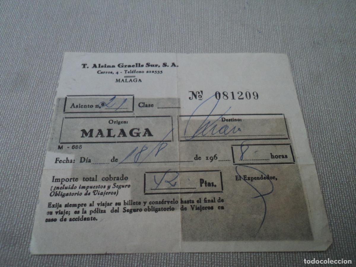 Sammeln von Fahrkarten: ANTIGUO BILLETE TRANSPORTE DE ALSINA GRAELLS SUR, MALAGA