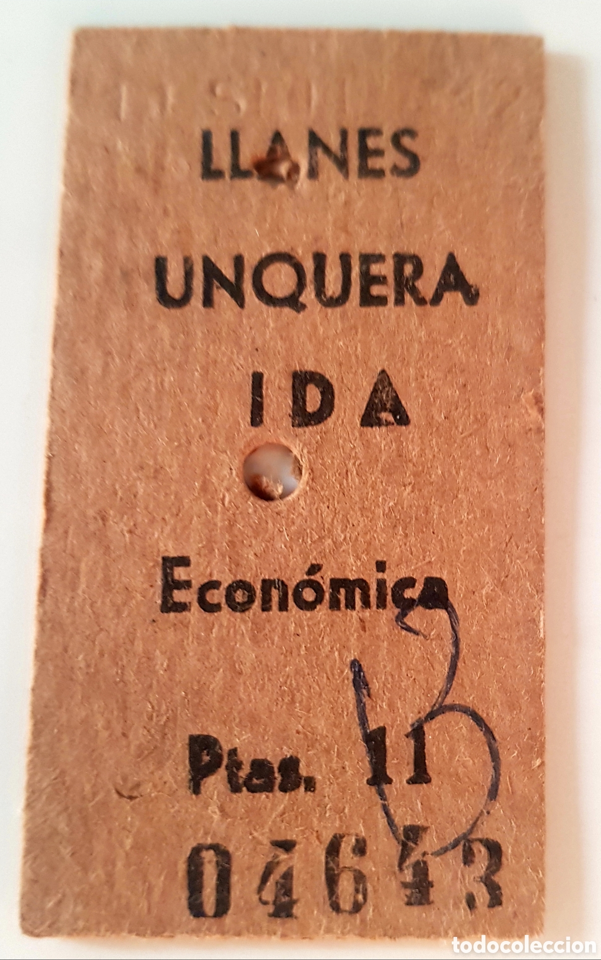 Sammeln von Fahrkarten: BILLETE FERROCARIL.TIPO EDMONDSON. LLANES A UNQUERA. ASTURIAS. CANTABRIA.