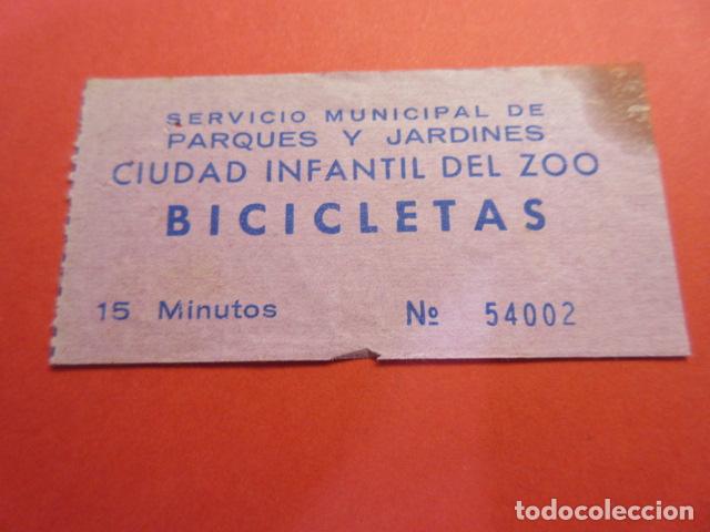 Coleccionismo Billetes de transporte: ZOO DE BARCELONA - ZOOLOGICO BILLETE BICICLETAS