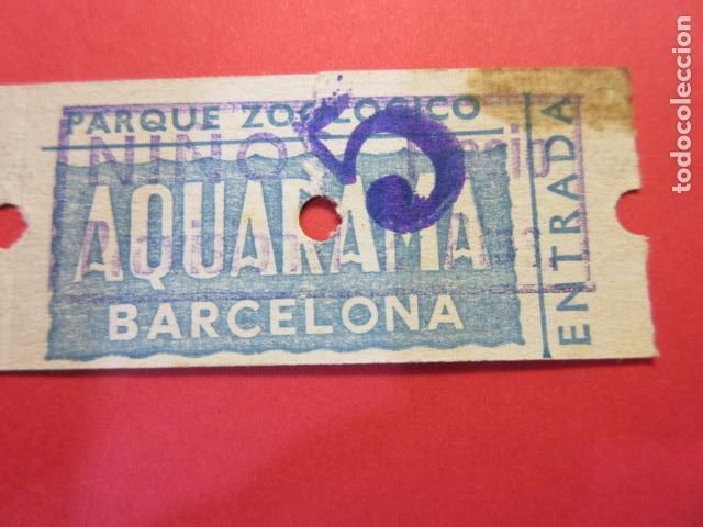Colecionismos Bilhetes de Transporte: ZOO DE BARCELONA - ZOOLOGICO BILLETE ENTRADA AQUARAMA NI&Ntilde;O SELLO Y SOBRECARGA