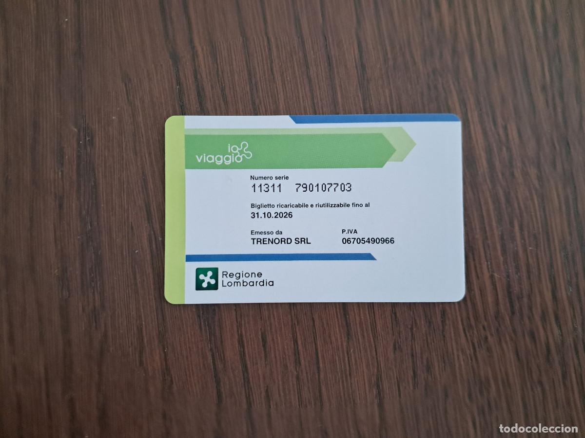 Coleccionismo Billetes de transporte: tarjeta, ticket de transporte, trenord, regione Lombardia, Italia.