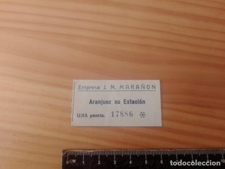 Colecionismos Bilhetes de Transporte: BILLETE DE LA EMPRESA J. M&ordf; MARA&Ntilde;ON (ARANJUEZ - ESTACION)