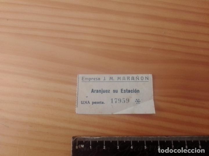 Colecionismos Bilhetes de Transporte: BILLETE DE LA EMPRESA J. M&ordf; MARA&Ntilde;ON (ARANJUEZ - ESTACION)