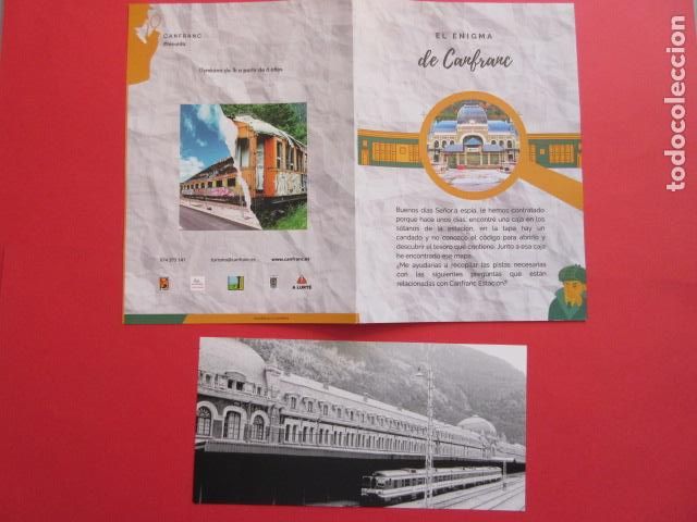 Colecionismos Bilhetes de Transporte: FOLLETO EL ENIGMA DE CANFRANC + TIPO POSTAL CON IM&Aacute;GEN Y TEXTO LA ESTACI&Oacute;N DE CANFRANC 20.5 x 12 CM