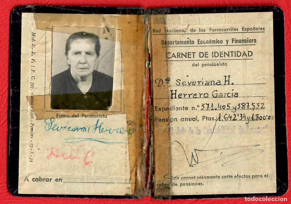 Colecionismos Bilhetes de Transporte: A&ntilde;os 50 - Carnet de identidad Red Nacional de los Ferrocarriles espa&ntilde;oles - Renfe