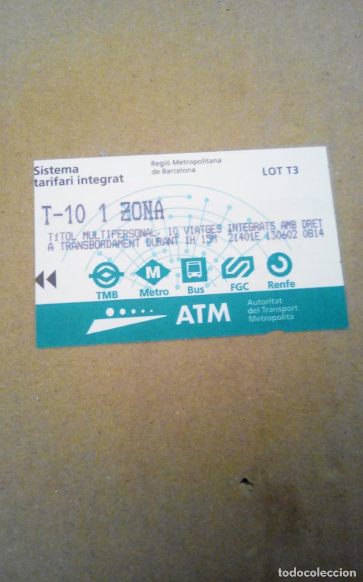Colecionismos Bilhetes de Transporte: Billete de transporte Regi&oacute; Metropolitana de Barcelona. Sistema tarifari integrat. ATM. 13-06-2002.