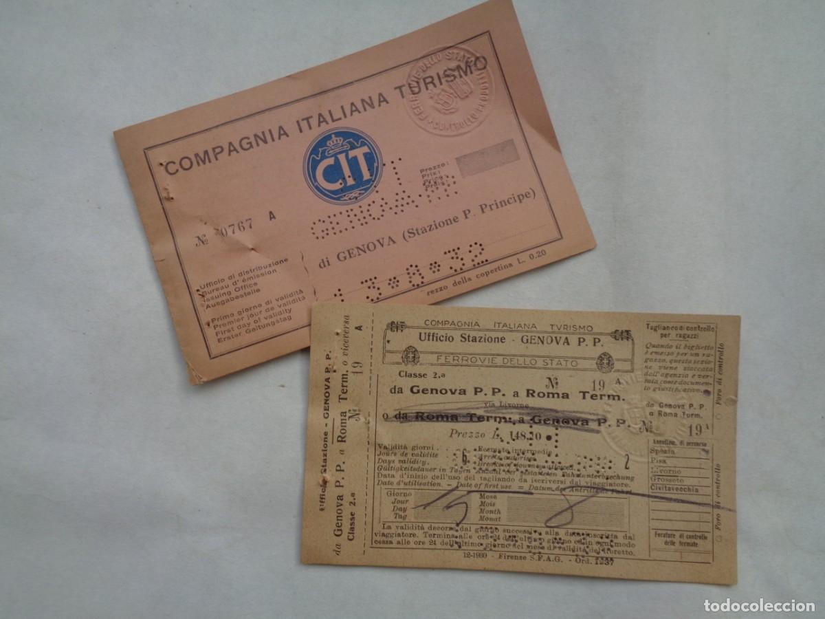 Collectables Transport Tickets: COMPAGNIA ITALIANA TURISMO, FEROVIE DELLO STATO, BIELLETE DE TREN DE GENOVA A ROMA , 1932