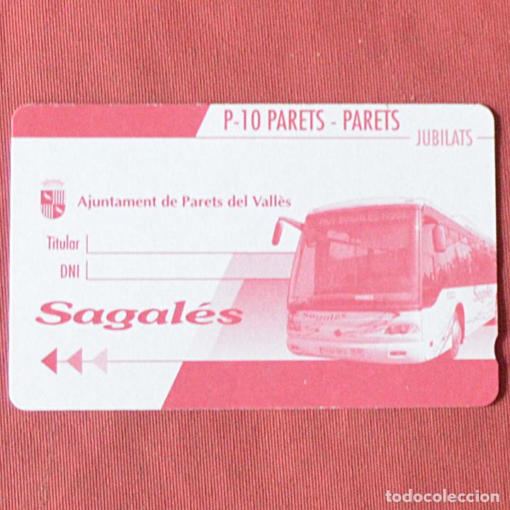 Colecionismos Bilhetes de Transporte: TARJETA DE BUS - SAGAL&Eacute;S - PARETS DEL VALLES - P 10 - JUBILATS - SIN USO - SIN IMPRIMIR