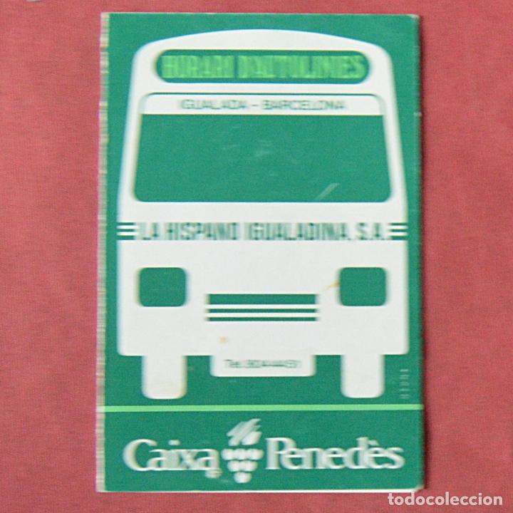 Colecionismos Bilhetes de Transporte: HORARIO DE AUTOBUSES - IGUALADA - BARCELONA - CAIXA PENEDES