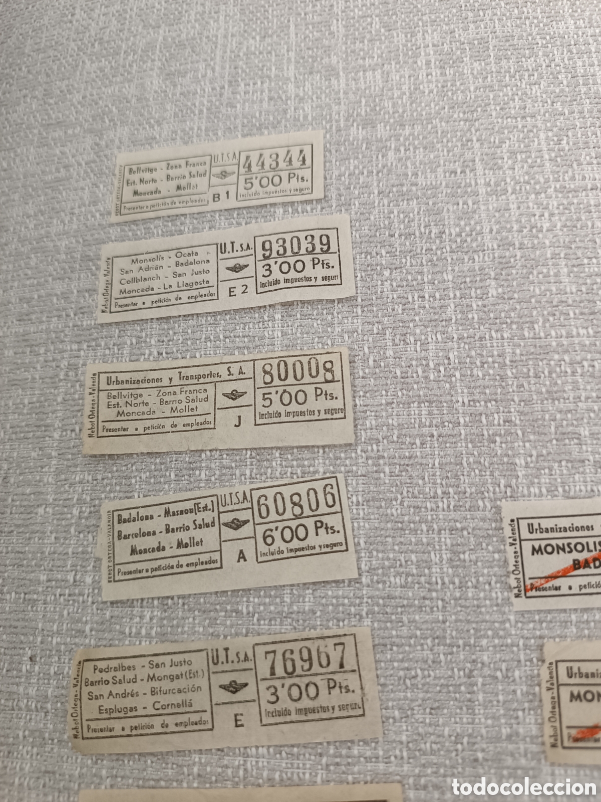 Collectables Transport Tickets: 46 tickets capicua de autob&uacute;s
