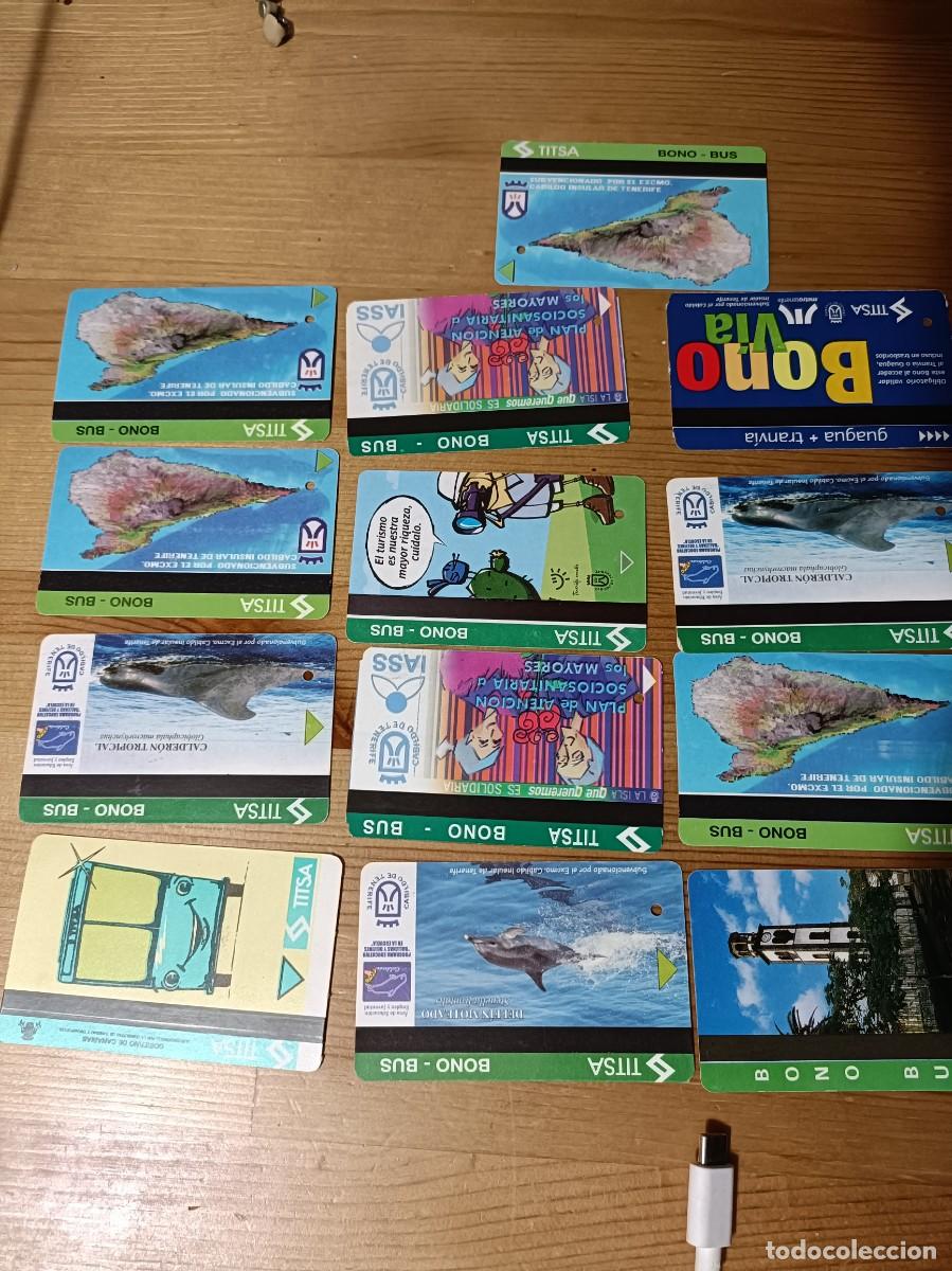 Colecionismos Bilhetes de Transporte: Coleccion de 13 bono-bus billete transporte TITSA tenerife
