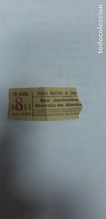 Coleccionismo Billetes de transporte: Billete Autob&uacute;s Madrid San Jer&oacute;nimo - Glorieta de Atocha 10 c&eacute;ntimos