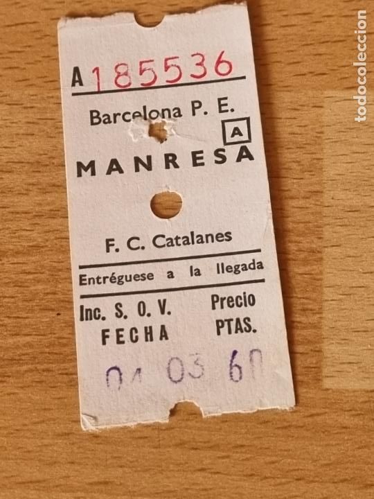 Colecionismos Bilhetes de Transporte: BILLETE FERROCARRILES CATALANES - BARCELONA PE (PLAZA ESPA&Ntilde;A) - MANRESA 60PTAS