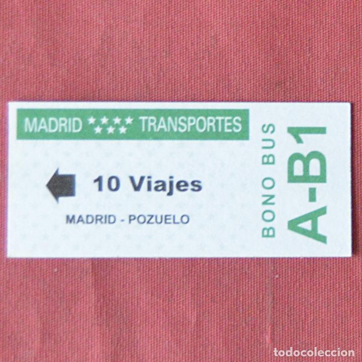 Colecionismos Bilhetes de Transporte: BONO BUS - TARJETA 10 VIAJES - A B1 - MADRID TRANSPORTES - MADRID - POZUELO - SIN USO