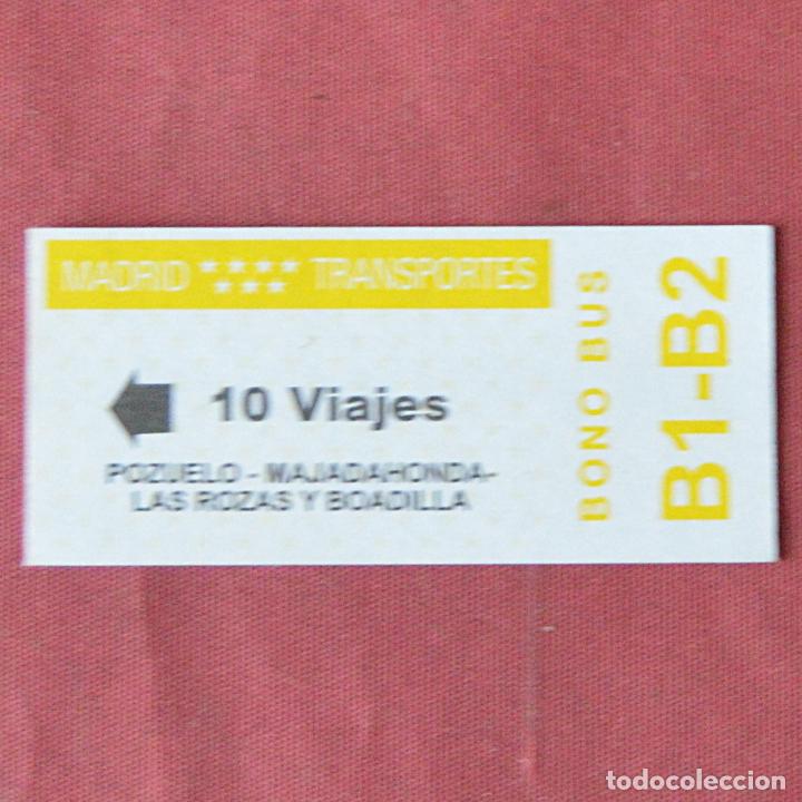 Colecionismos Bilhetes de Transporte: BONO BUS - TARJETA 10 VIAJES - B1 B2 - MADRID TRANSPORTES - POZUELO - BOADILLA - MAJAD... - SIN USO