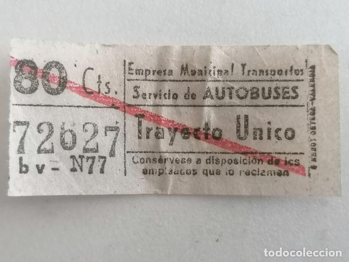 Colecionismos Bilhetes de Transporte: BILLETE CAPICUA, EMPRESA MUNICIPAL TRANSPORTE, SERVICIO DE AUTOBUSES, MEDIDAS 5,5 X 2,5 CM