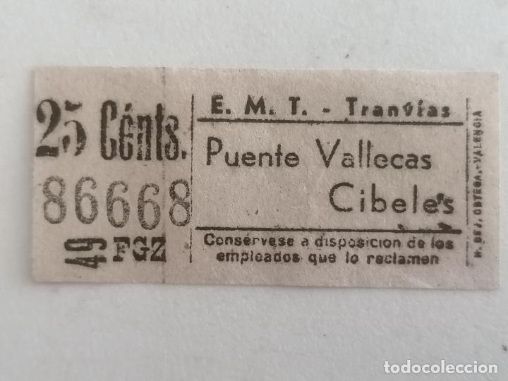 Colecionismos Bilhetes de Transporte: BILLETE CAPICUA, E. M. T. TRANVIAS, MEDIDAS 5,5 X 2,5 CM