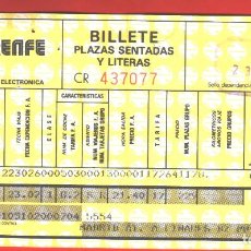 Coleccionismo Billetes de transporte: RENFE. BILLETE PLAZAS SENTADAS Y LITERAS. MADRID ATOCHA - LINARES BAEZA. AÑOS 80.....ZXY