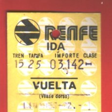 Coleccionismo Billetes de transporte: RENFE. BILLETE IDA Y VUELTA. LINARES BAEZA - MADRID ATOCHA. AÑO 1984....ZXY