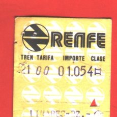Coleccionismo Billetes de transporte: RENFE. BILLETE. LINARES BAEZA - MADRID ATOCHA. AÑO 1984....ZXY