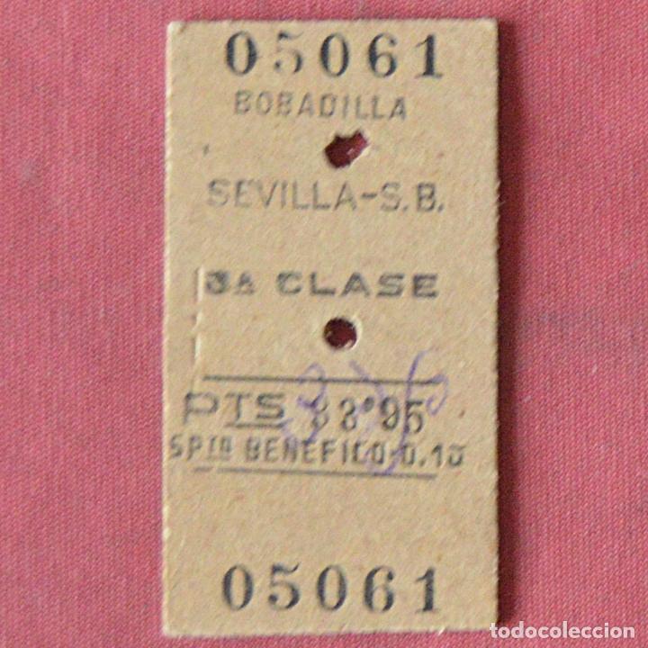Coleccionismo Billetes de transporte: BILLETE DE TRENSPORTE - BOBADILLA - SEVILLA - 3&ordf; CLASE