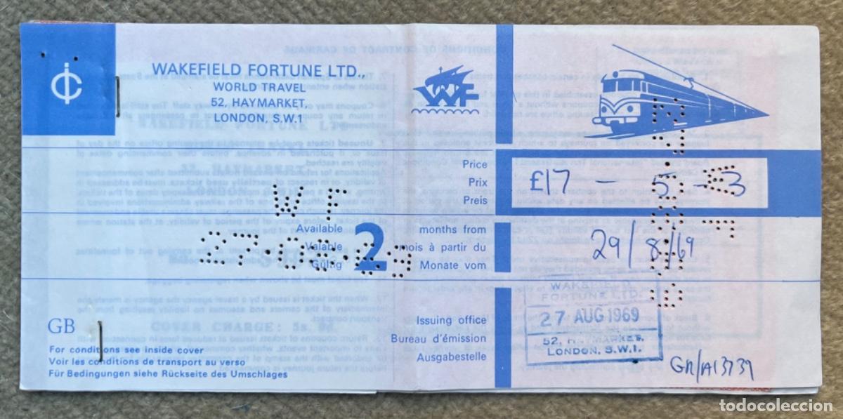Collectables Transport Tickets: Wakefield Fortune LTD - Talonario billete ferrocarril Paris - Hendaya - Ir&uacute;n (A&ntilde;o 1969)