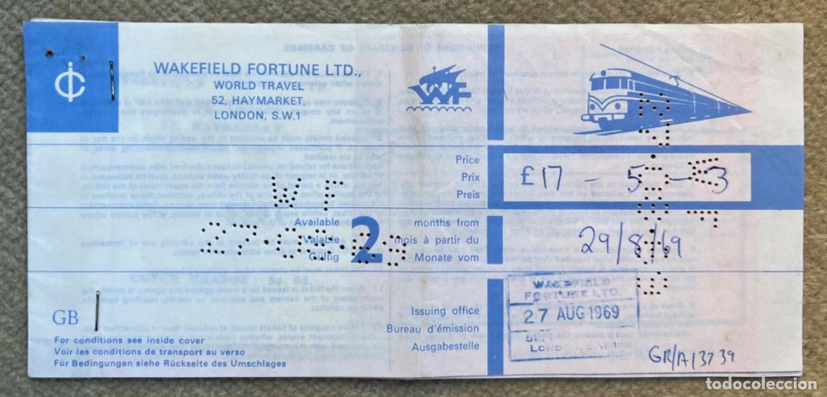 Collectables Transport Tickets: Wakefield Fortune LTD - Talonario billete ferrocarril Paris - Hendaya - Ir&uacute;n (A&ntilde;o 1969)