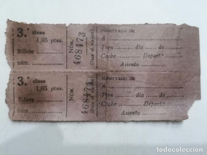 Coleccionismo Billetes de transporte: ANTIGUOS BILLETES DE RENFE 3&ordf; CLASE, 1,05 PTAS