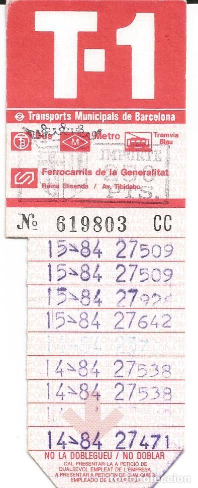 Coleccionismo Billetes de transporte: Tarjeta Transportes de Barcelona. 10 viajes. A&ntilde;o 1984
