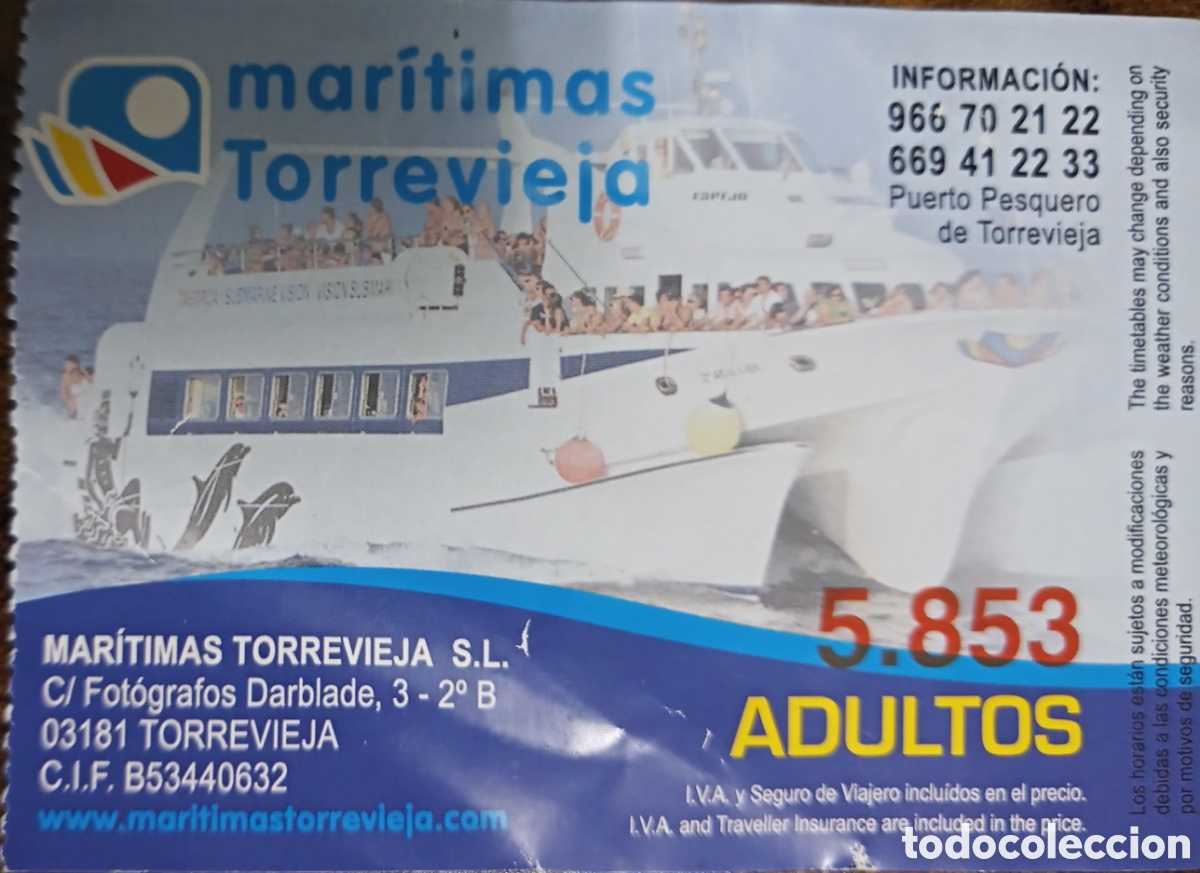 Sammeln von Fahrkarten: BILLETE MARITIMAS TORREVIEJA