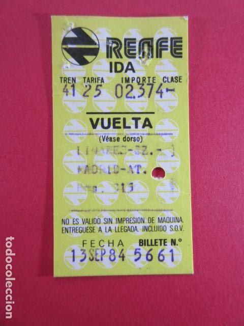 Collectionnisme Billets de transport: BILLETE HUGIN RENFFE 1984 - LINARES BAEZA MADRID AT - IDA VUELTA