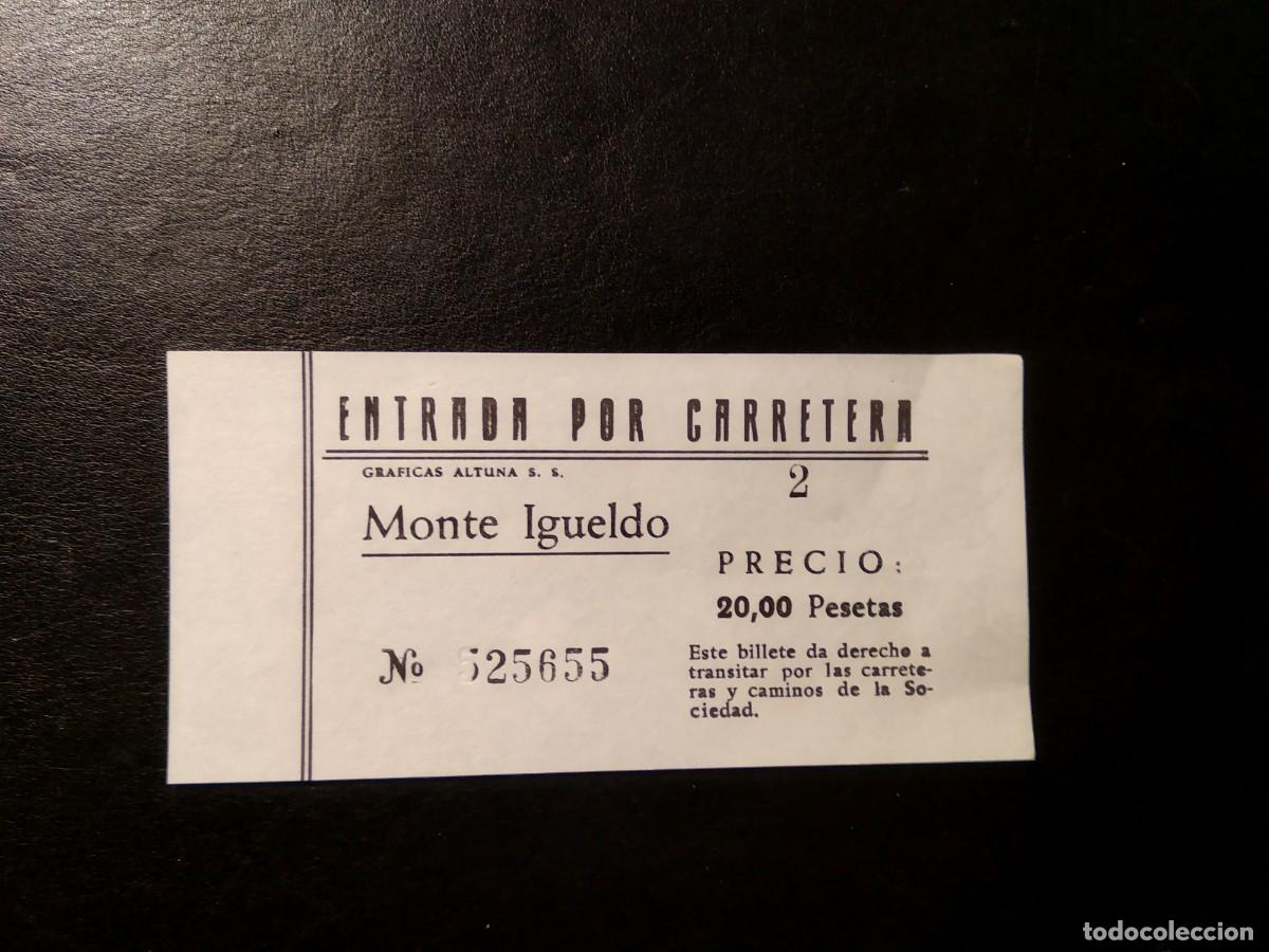 Collectionnisme Billets de transport: ENTRADA POR CARRETERA MONTE IGUELDO, 20 PESETAS, Env&iacute;o gratis