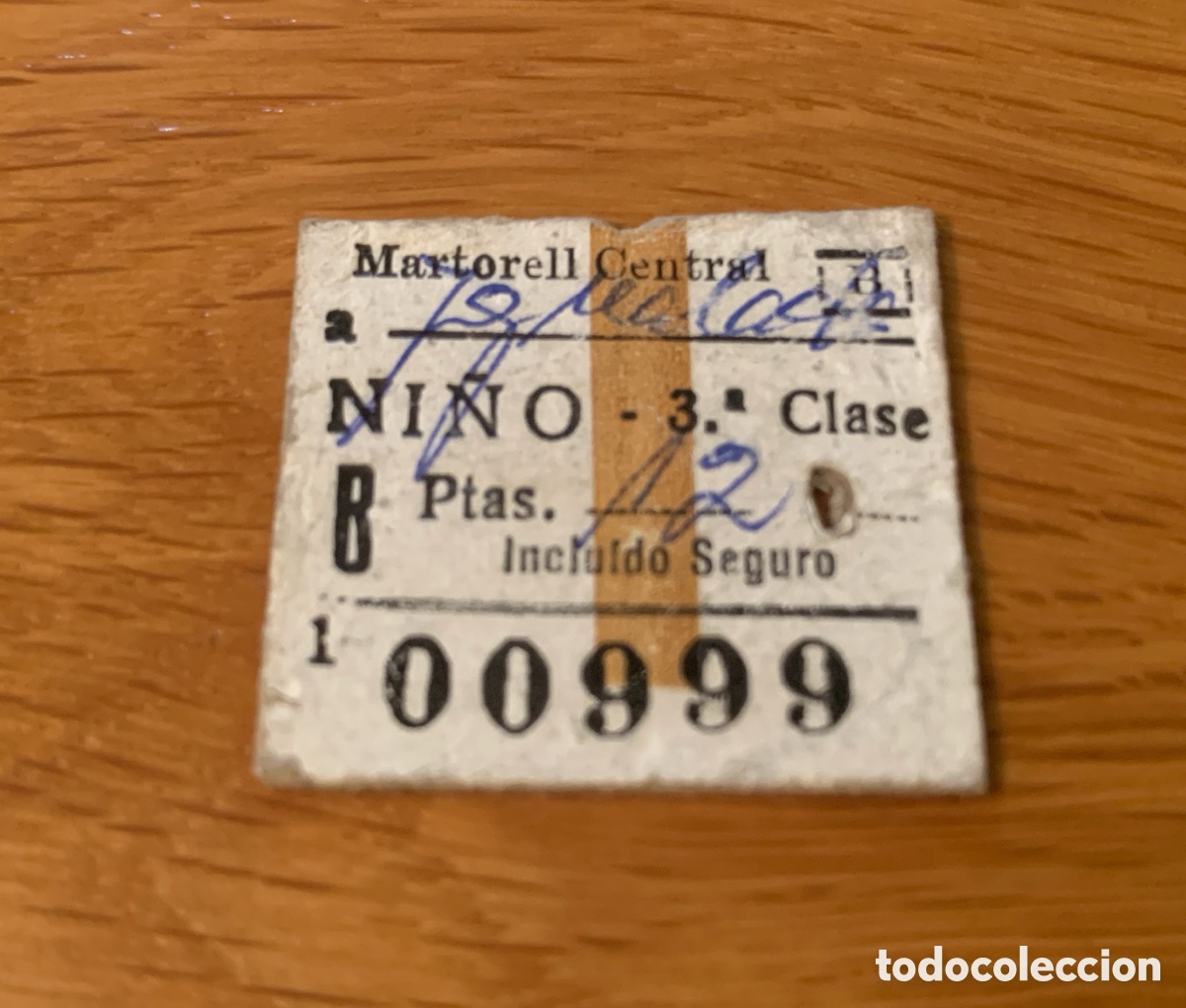 Sammeln von Fahrkarten: Ferrocarriles Catalanes // Martorell Central - Igualada // Ni&ntilde;o // 3&ordf; clase // 1969