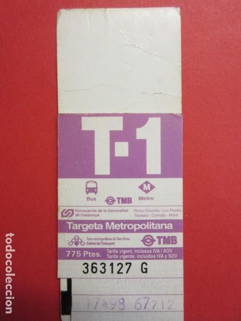 Colecionismos Bilhetes de Transporte: TARJETA RESISTIVA Ref: COL_RESISTIVA - COL_RES_T1 - 1998 - LILA - 775 Ptes. -serie G SIN PUBLICIDAD