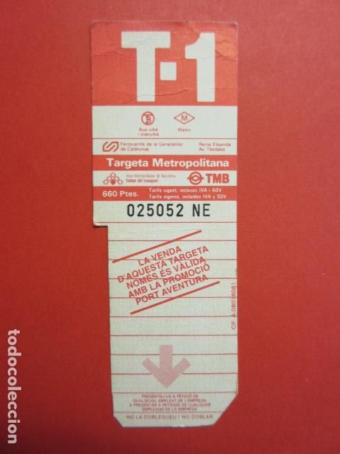 Sammeln von Fahrkarten: TARJETA RESISTIVA Ref: COL_RESISTIVA COL_RES_RR - T-1 PROMOCION PORT AVENTURA SERIE NE TRANVIA BLAU