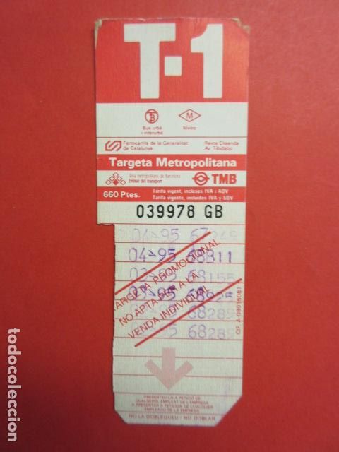 Coleccionismo Billetes de transporte: TARJETA RESISTIVA Ref: COL_RESISTIVA COL_RES_RR - T-1 PROMOCION SERIE GB TELEFERICO MONTJUICH