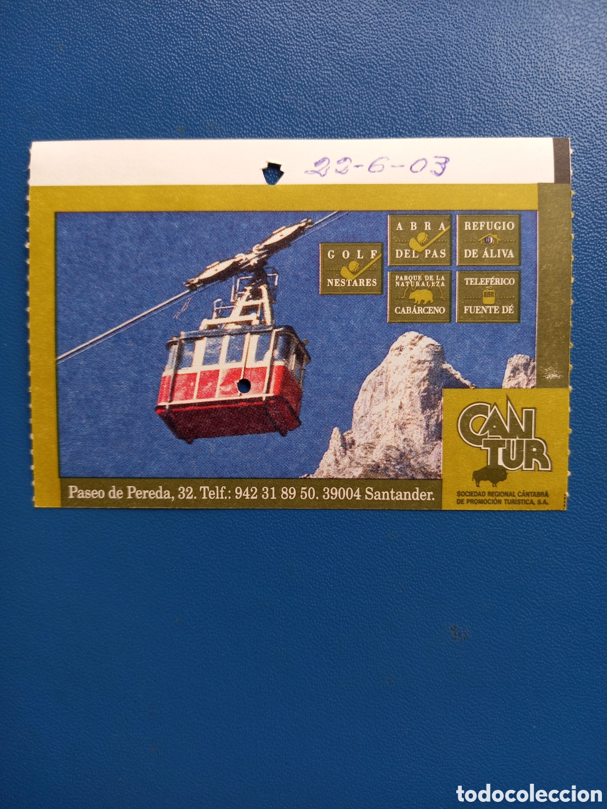 Colecionismos Bilhetes de Transporte: ENTRADA TELEF&Eacute;RICO FUENTE D&Eacute;. 2003