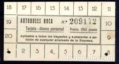 Colecionismos Bilhetes de Transporte: (F25/11) TARJETA ABONO PERSONAL DE AUTOBUSES ROCA / ALB2- 36