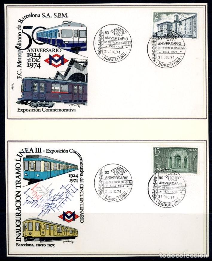 Colecionismos Bilhetes de Transporte: 2 SOBRES DEL PRIMER DIA / METRO DE BARCELONA /31-DIC-1974