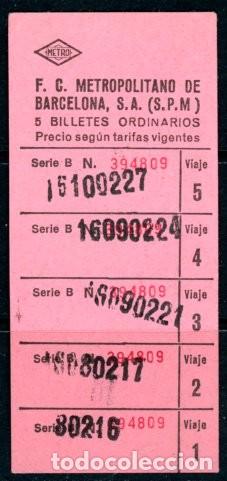 Coleccionismo Billetes de transporte: (F36/6) 5 BILLETES ORDINARIOS // FMB // 5LG-12