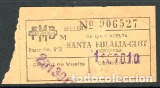 Coleccionismo Billetes de transporte: (F34/5) UNO DE LOS PRIMEROS BILLETES DEL METRO TRANSVERSAL DE BCN // 0,70 PTS // ALB2-59